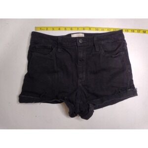 Universal‎ Thread Black High Rise Cuffed Denim Shorts Women's Size 6R